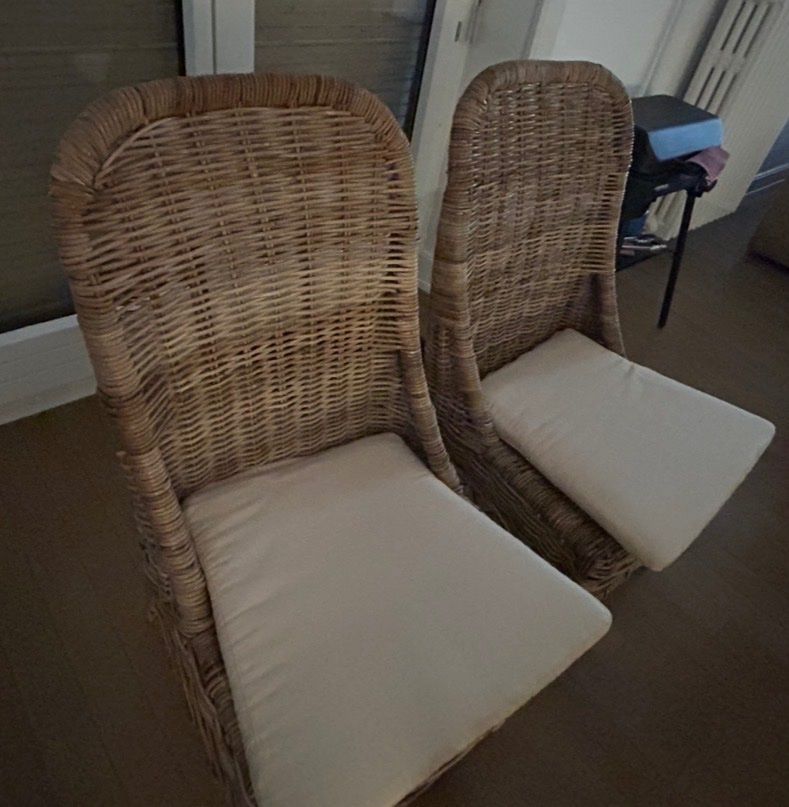 Sedie: 4 Chaises en rotin avec coussin beige – Usato da Lausanne venduto da har_5gv8