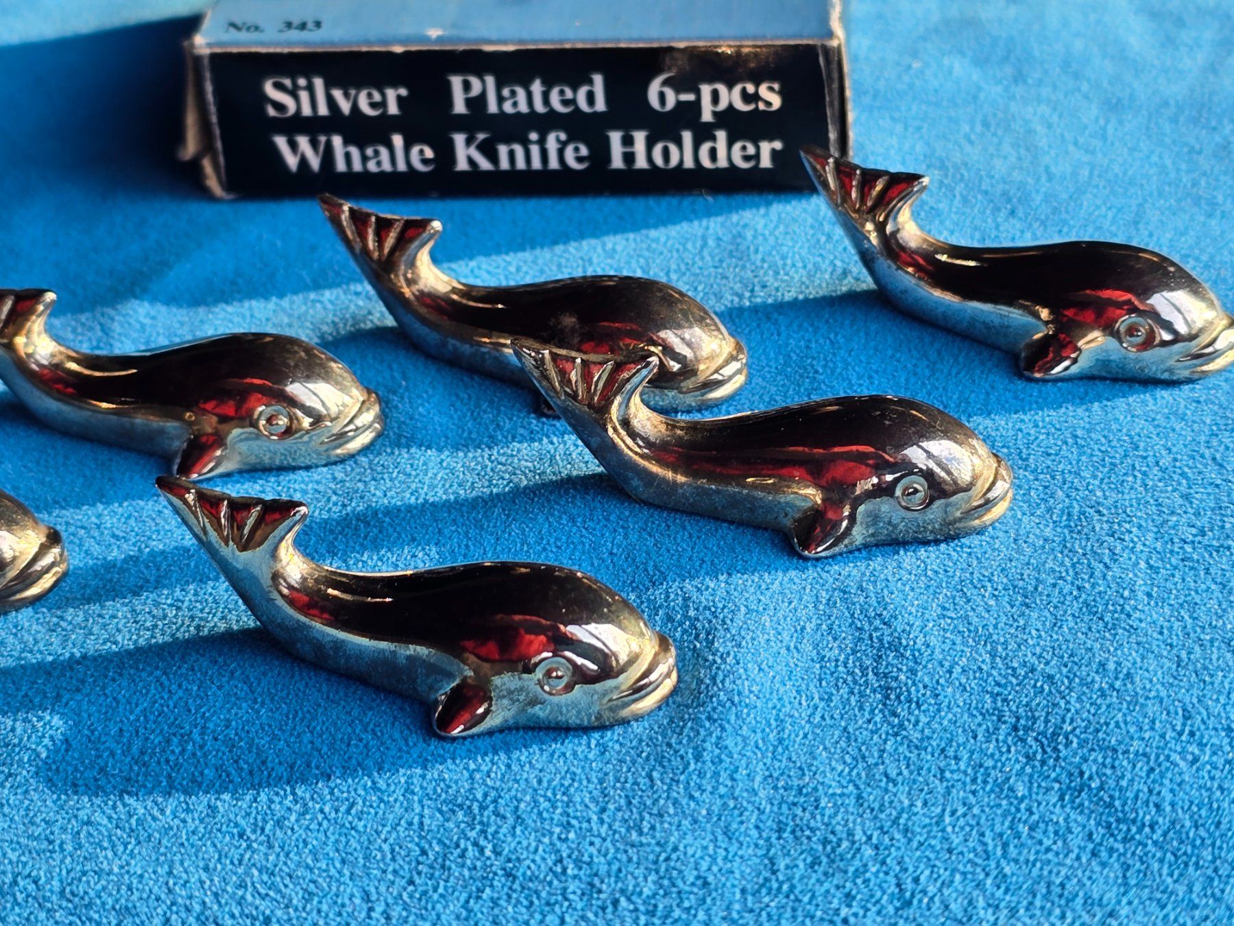 Set di posate: Porte-couteaux baleine plaqué argent 6 pcs – Usato da versoix venduto da moonkey02 2