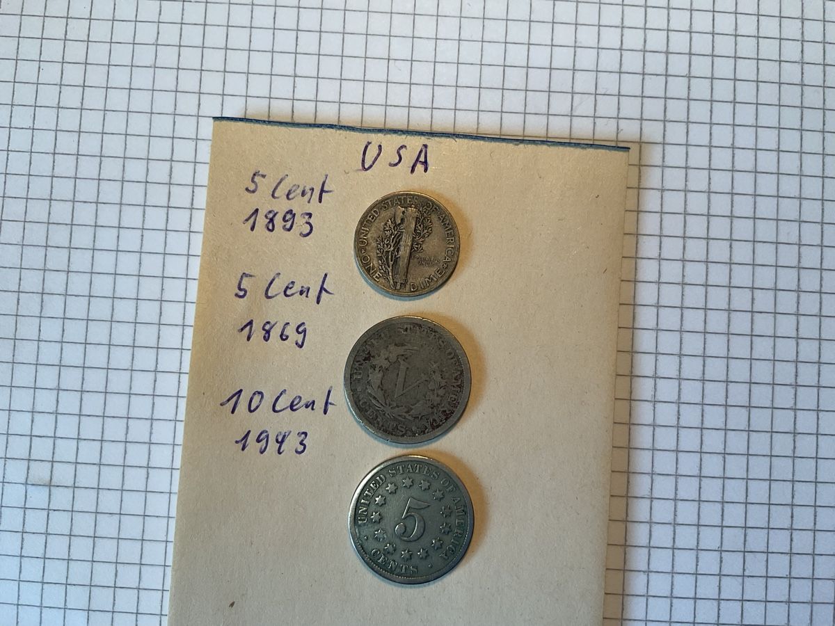 Toutes les monnaies: USA 2 mal 5 Cent1 mal 10 Cent – D'occasion à Ursenbach par tho_8s6p