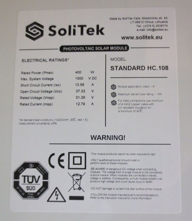Balkonkraftwerk 800Wp Solitek Made in EU FULLBLACK Ink. Wifi | Kaufen ...