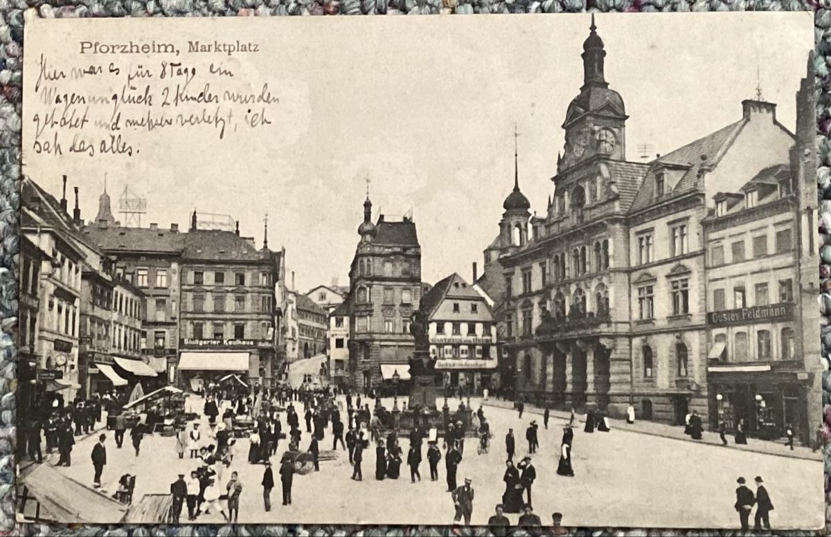 Cartoline postali: Pforzheim, Deutschland, Ansichtskarte 1911 – Usato da Reinach BL venduto da Linda013