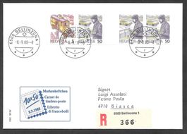 FDC 738H3 Paar aus Markenheft 1988 ET Bellinzona 8.9.1988