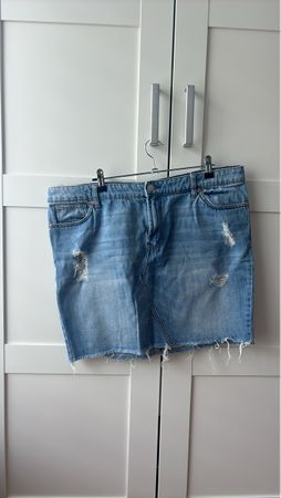 Jeansrock blau Grösse 44 Used Look