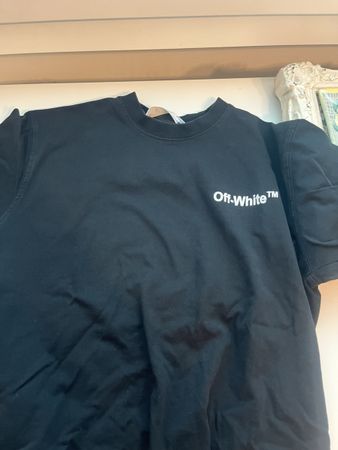 T-Shirt Off-White schwarz mit Back Arrow Print Grösse L