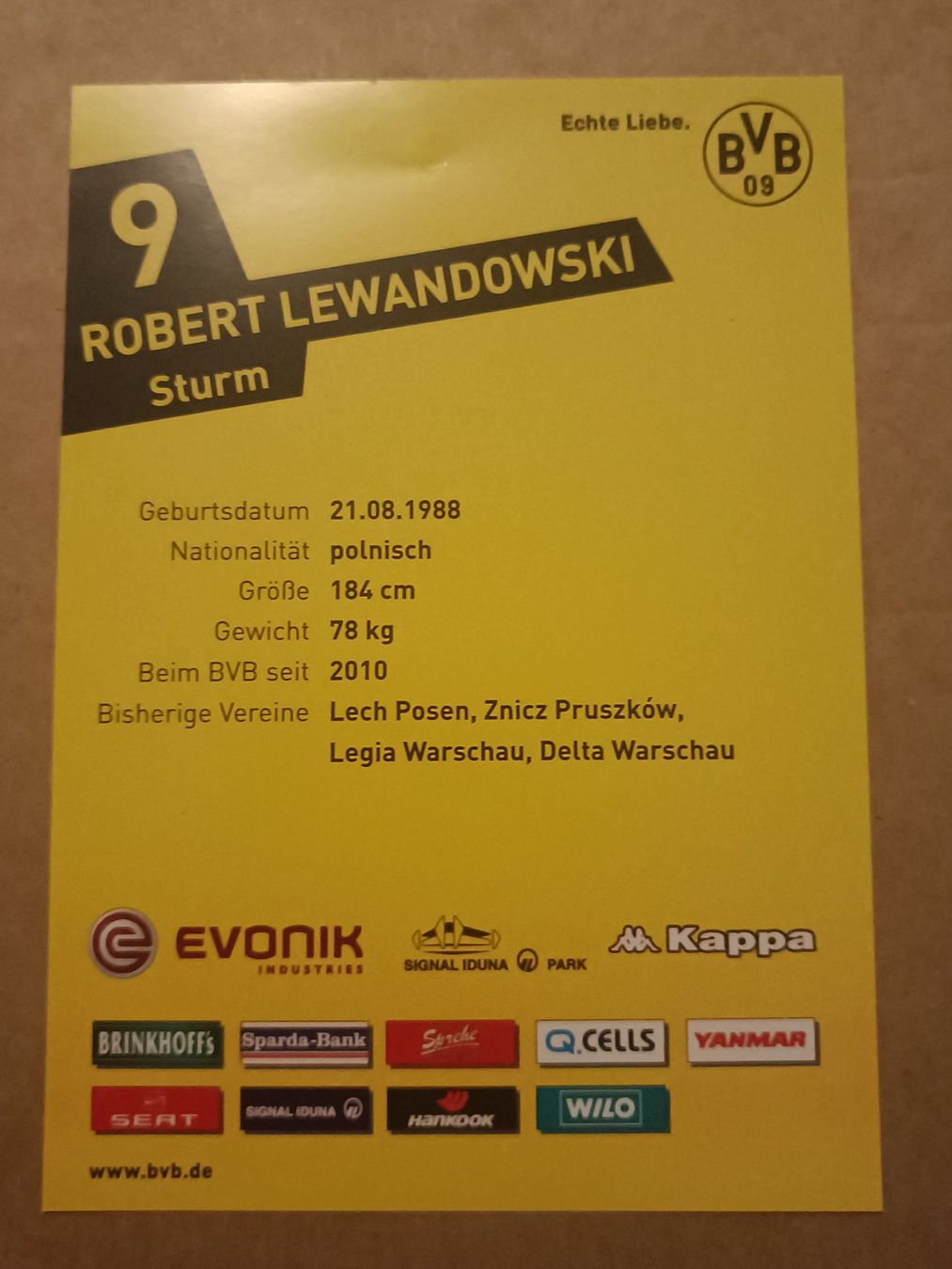 Autogramme: Robert Lewandowski - BVB 11/22- Borussia Dortmund – Gebraucht aus Menziken von Artographs 1