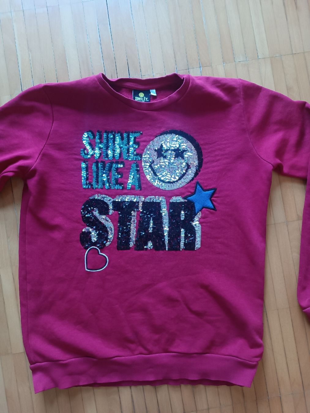 Maglioni & Felpe: Smiley World Glitzer-Pulli Gr.158/164 rot – Usato da Basel venduto da mon_7m8h