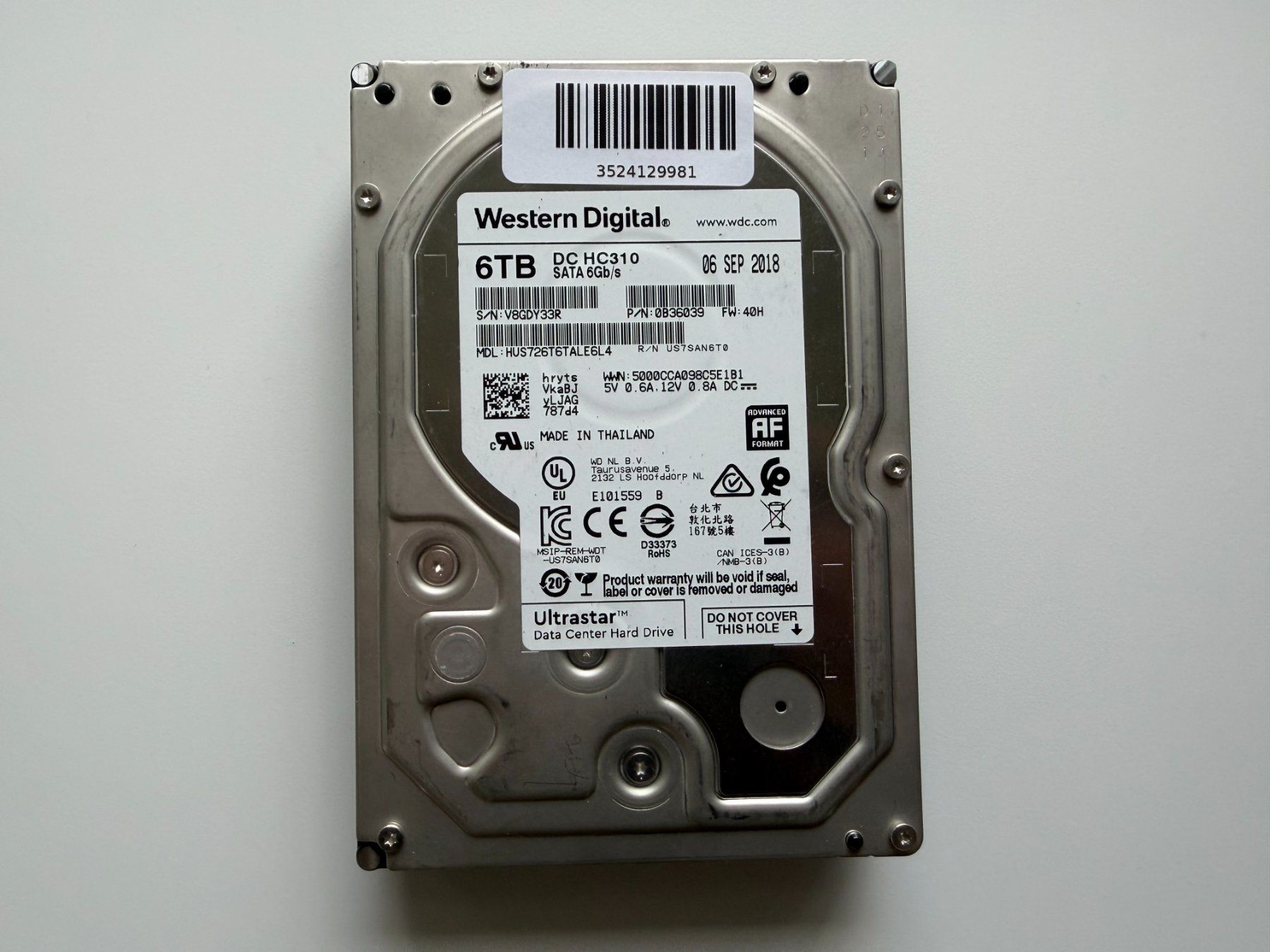 Western Digital Harddisks: WD Ultrastar DC HC310 6TB – Gebraucht aus Pratteln von HMW-Solutions