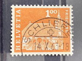 Schweiz 1963 Fribourg 100 Vollstempel SCHLIEREN 14.X.63