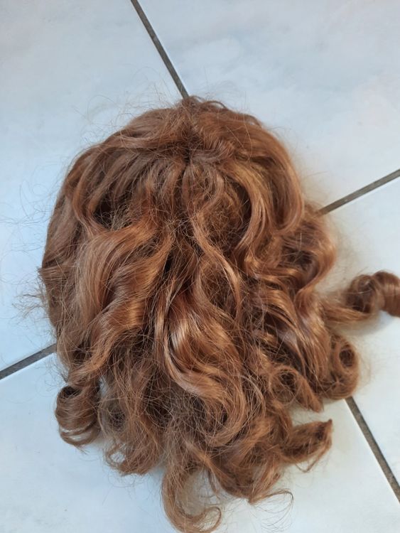 Ancienne perruque de poupée,cheveux naturels,taille 2,Jumeau