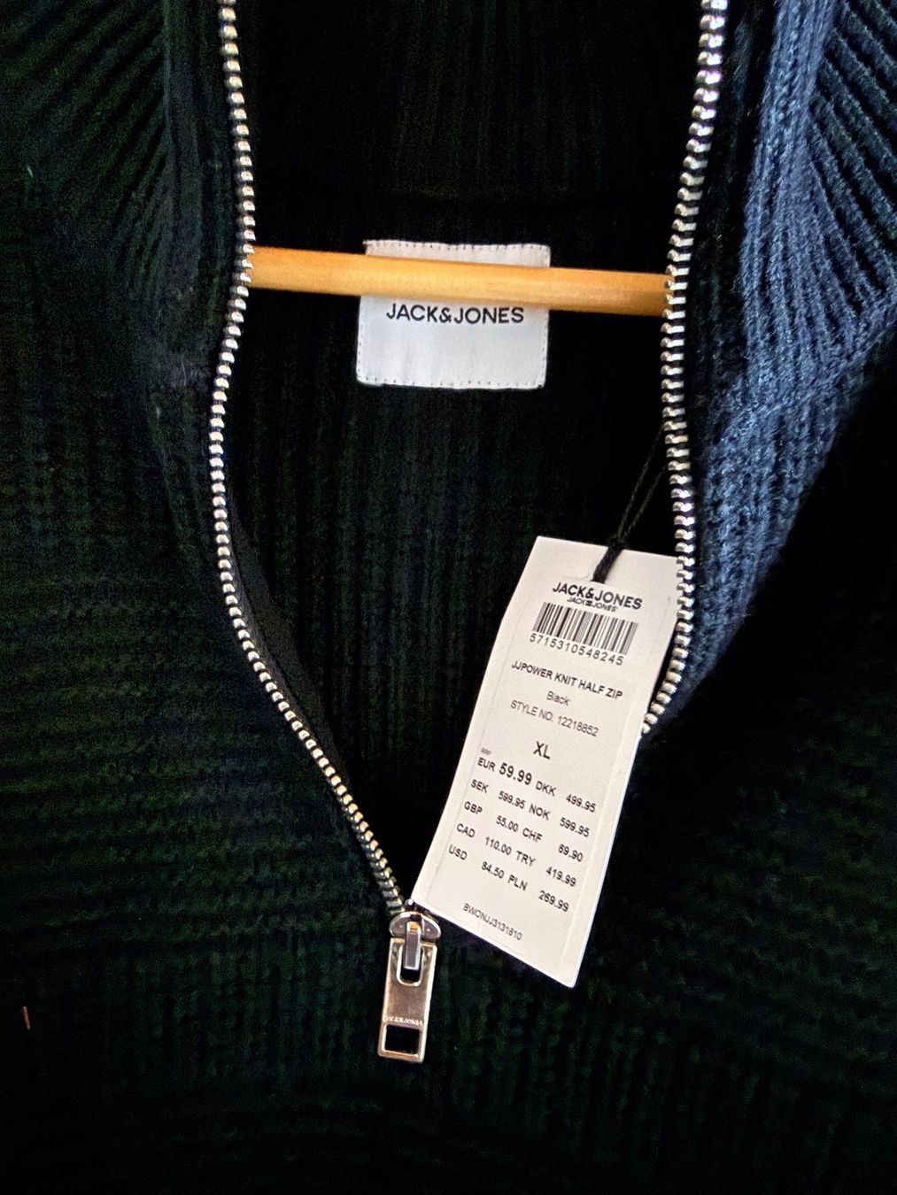 Jack & Jones Pullover & Sweatshirts: JACK & JONES, Strickpullover JJPOWER, Grösse XL, Schwarz – Neu und originalverpackt aus Rudolfstetten von gst_g7xl 5