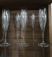 Elegant Crystal Champagne Flutes, Set of 6,