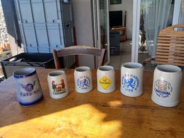 6 Chopes à bière Cardinal céramique état impeccable 