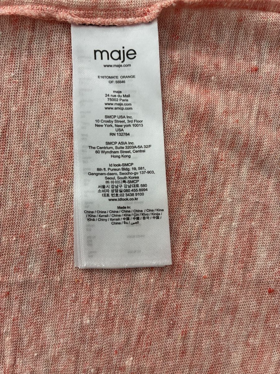 Maje T-shirt: T-shirt orange chiné Maje – Usato da Lausanne venduto da Gabrie 4