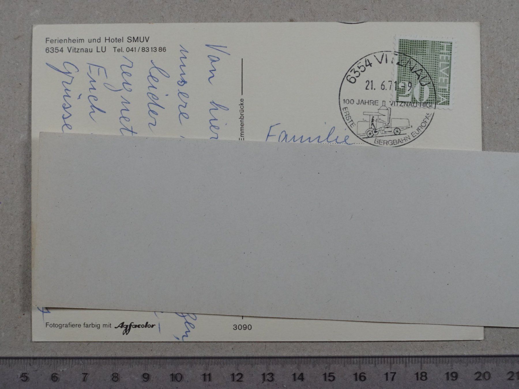 Ansichtskarten: Vitznau, 1971 – Gebraucht aus Lenzburg von fh1 1