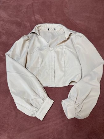 Trendige Crop Bluse mit Ballonärmel - Perfekt für Herbst!