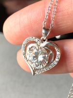 Herz Anhänger mit Kette 925 Silber/Zirkonia