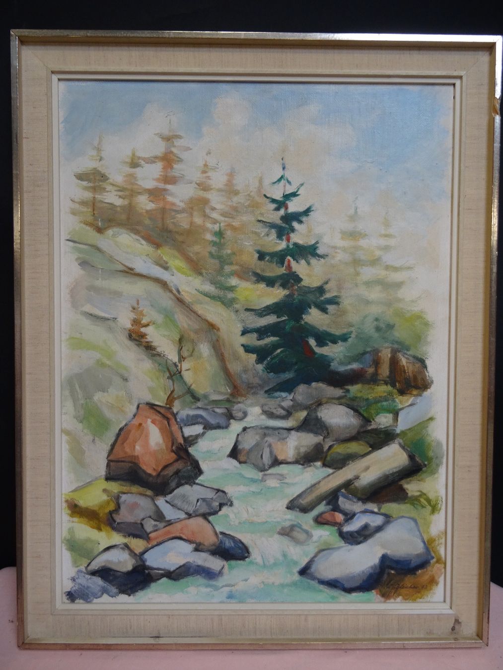 Gemälde: W. BLEICHER LANDSCHAFTSBILD – Gebraucht aus Brügg BE von fundus2