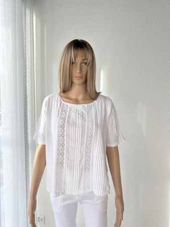 Ralph Lauren White Summer Top with Lace, Size M, Cotton