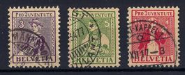1917 Pro Juventute Satz Kat-Nr. J7-J9 sehr sauber gest.