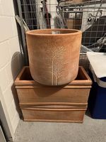 3 Tontöpfe, Pflanzentöpfe, Gartentöpfe, Topfset, Garten