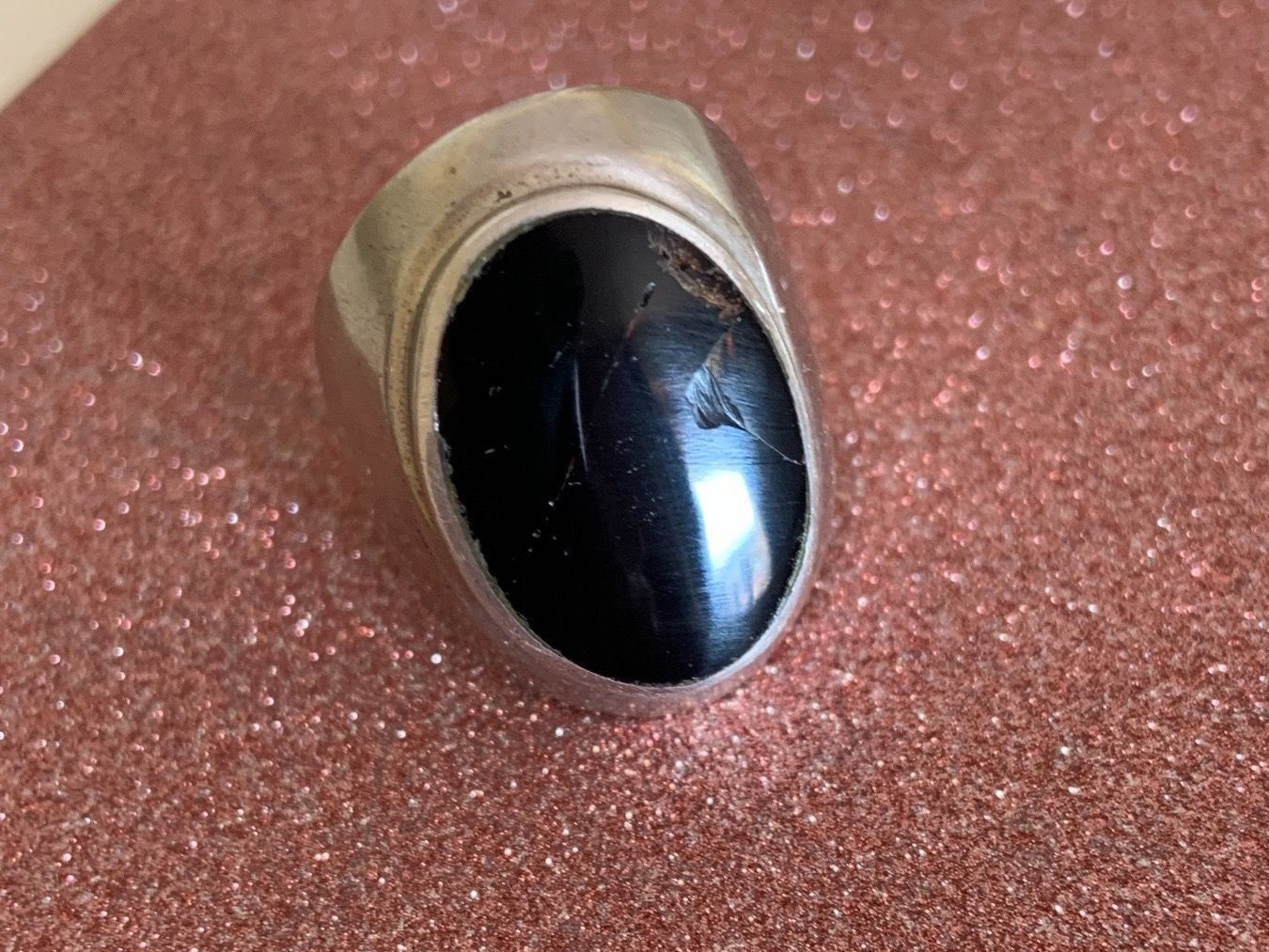 Onyx Anelli: Onyx-Ring oval fett 54 – Usato da Dittingen venduto da Bellevista 1