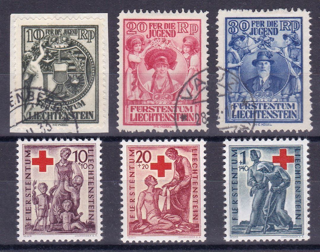 Alle Briefmarken: FL W11-13 gest. + W15-17**, SBK 180.- – Gebraucht aus Wenslingen von riger11