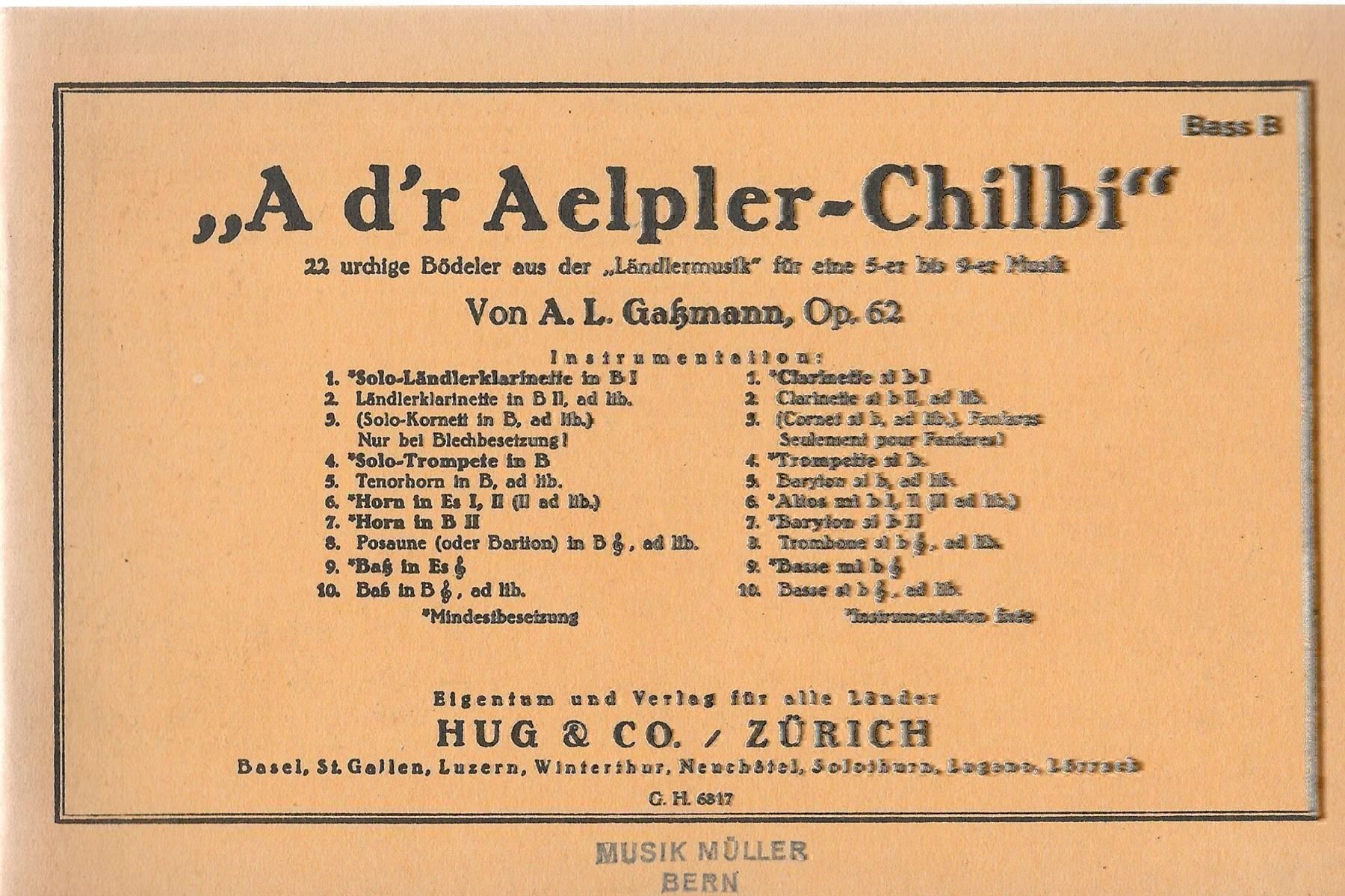 Libri: A d'r Aelpler-Chilbi, Bass B – Usato da Bern venduto da Grindelwaldaus