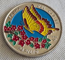 Gedenkmünze Kuba 1 Peso 1996 Fauna del Caribe Schmetterling