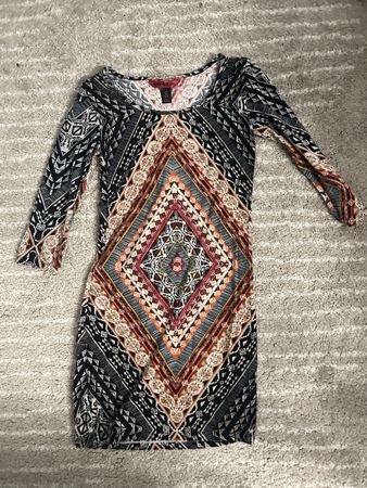 Multi colored and patterned dress