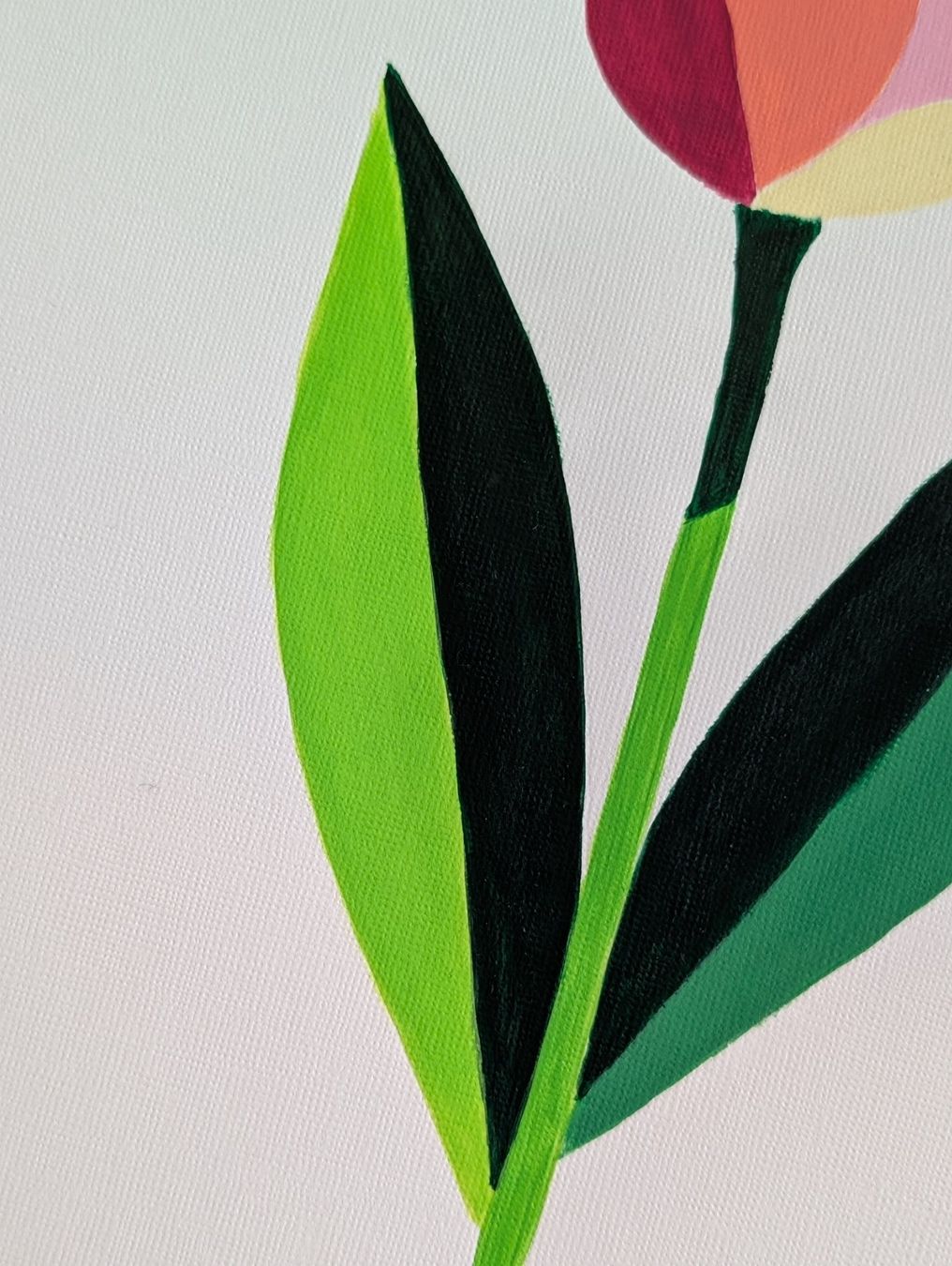 Dipinti: Original Hand Painted Abstract Tulip Painting, Easter Gift – Nuovo e nell'imballaggio originale da Winterthur venduto da LaVieColor 9
