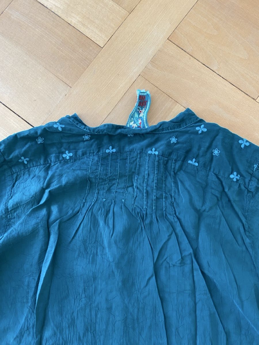 Camicette: Johnny Was Floral Embroidered Teal Blouse Bluse – Usato da Münchenstein venduto da B771 5