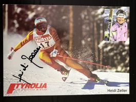 Autogrammkarte Heidi Zeller Skirennfahrerin signiert