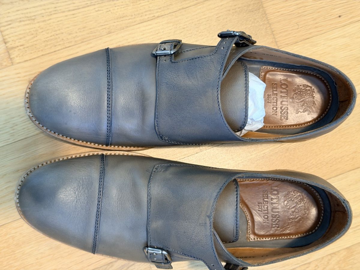 Scarpe da uomo: Lottusse Selection Monk Strap Shoes Grey Size 8.5 Used – Usato da Wauwil venduto da pflaumenB 1