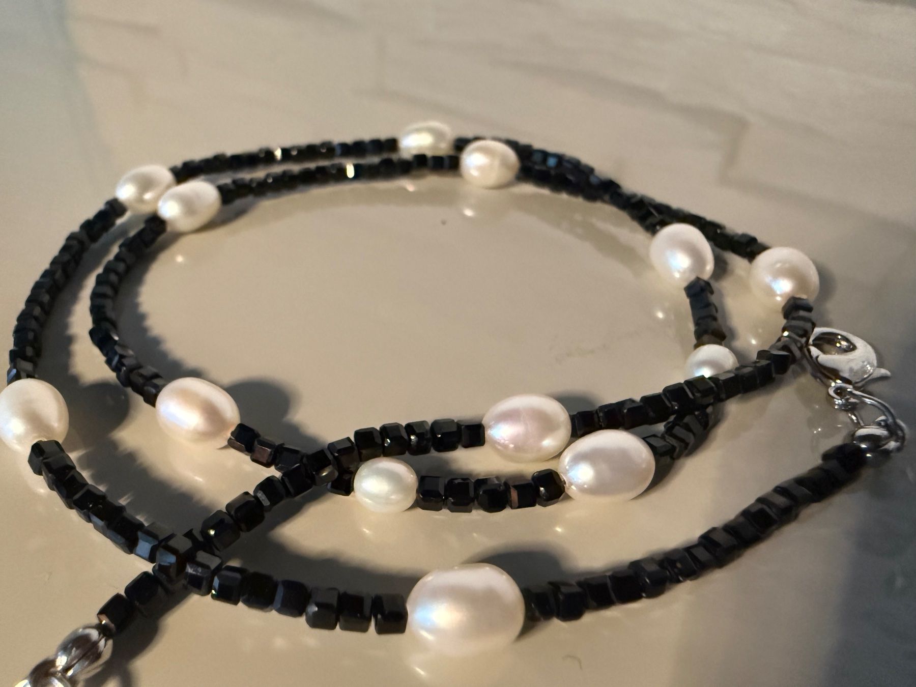 Colliers: Spinell & Perlen Kette Halskette Collier Halsschmuck NEU – Neuf (Voir description) à Rotkreuz par beltraum 1