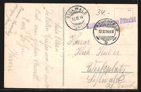 Cartoline postali: Stein a. Rhein, Uferpartie mit Brücke – Usato da Berlin venduto da bartko-reher 1