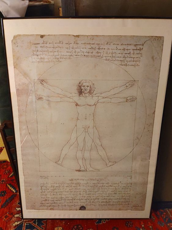 KUSTOM ART Wandposter – Leonardo Da Vinci ‚Vitruvianischer Mann‘, 40x30 Cm, Kunstdruck