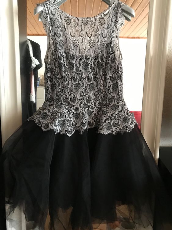 Robe mi-longue en dentelle DERHY, taille L, noir (Neuf (Voir ...