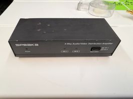 Speaka 4-Way Audio/Video Distribution Amplifier 2 in 4 out