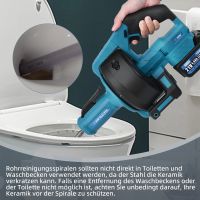 Rohrreinigungsmaschine 21V Akku 610RPM mit 2x Akku