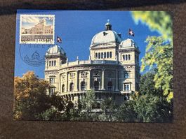 Carte postale 100 ans Palais Fédéral Berne 2002 90cts philat