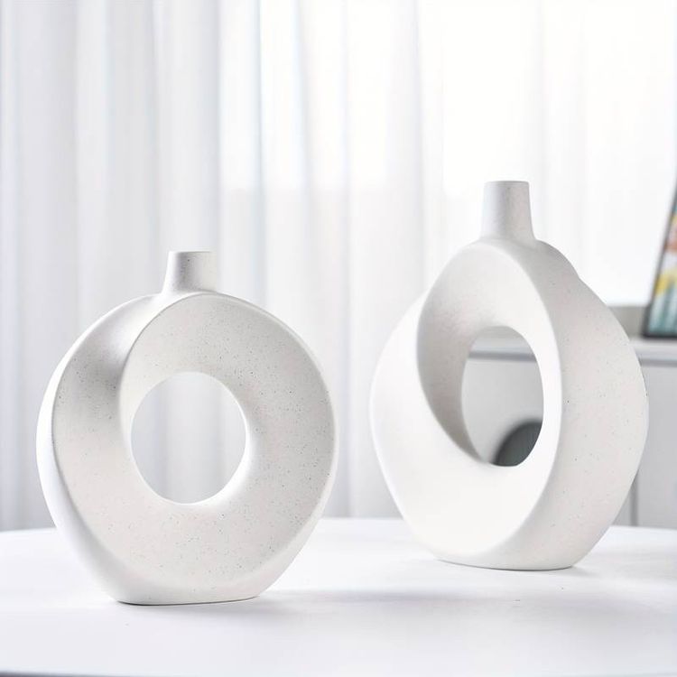 2pc Ceramic Round Matte Pampas Grass Vase Home Modern Boho Kaufen auf