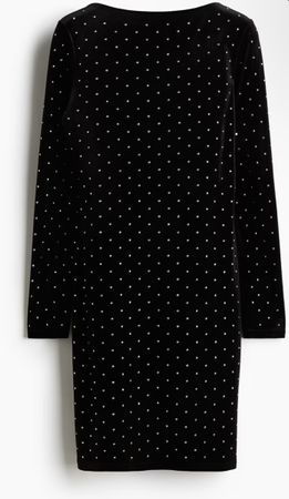 Samt-Kleid mit Strass-Steinen — Gr. M — wie neu