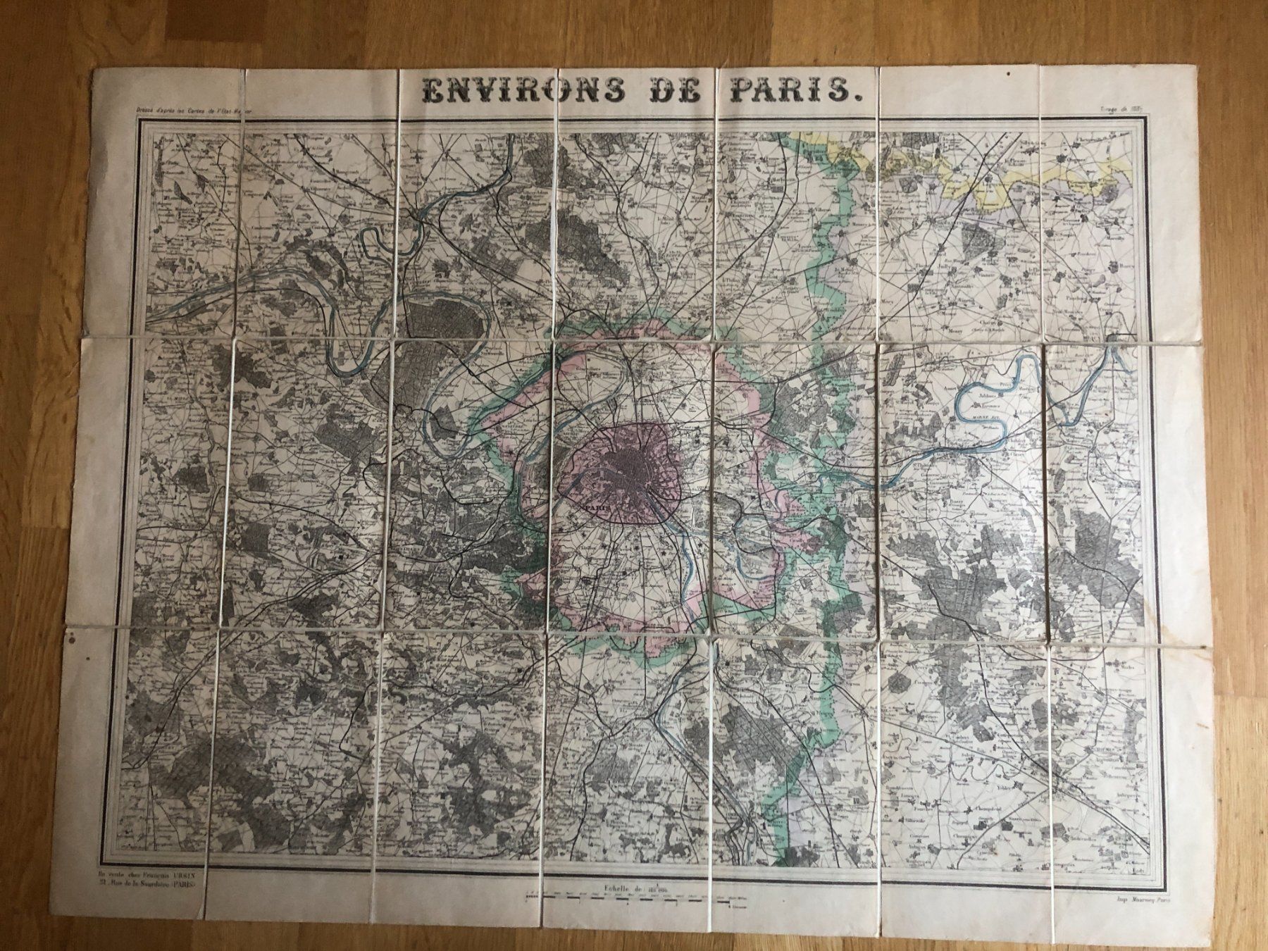 Cartine & Atlanti: Stadtplan Paris: Environs de Paris 1887 – Usato da Zürich venduto da allp