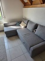 IKEA FRIHETEN Eckbettsofa mit Bettkasten  Grau - Wie neu