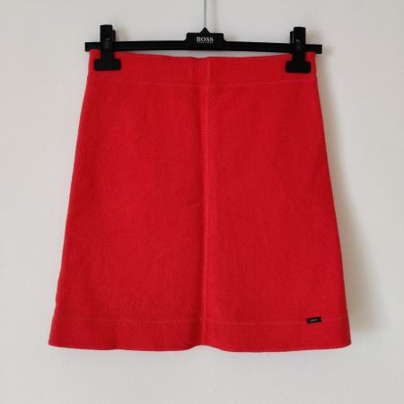 MARC CAIN 100% Wool Rock Jupe Skirt orange Wolle Gr.N1/34-36