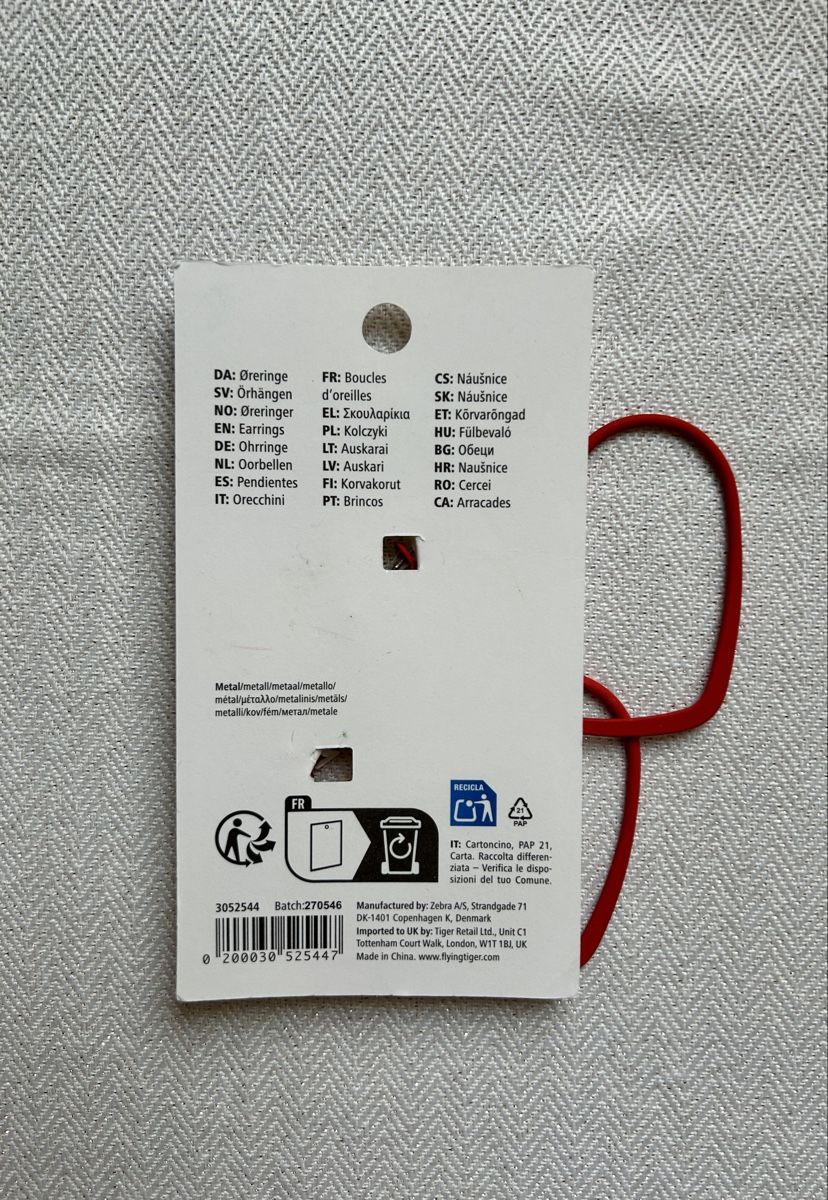 Orecchini pendenti & Orecchini a lobo: Oreringe / Earrings Flying Tiger – Nuovo e nell'imballaggio originale da Kloten venduto da Mod_qc5v 1