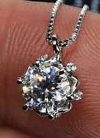 Collier argent avec diamant de moissanite de 0,5 ct certifié