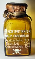 Seltene Giftflasche Totenkopf Apotheker Glas Um 1900 15cm