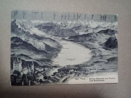 Ak Panorama Relief Thunersee