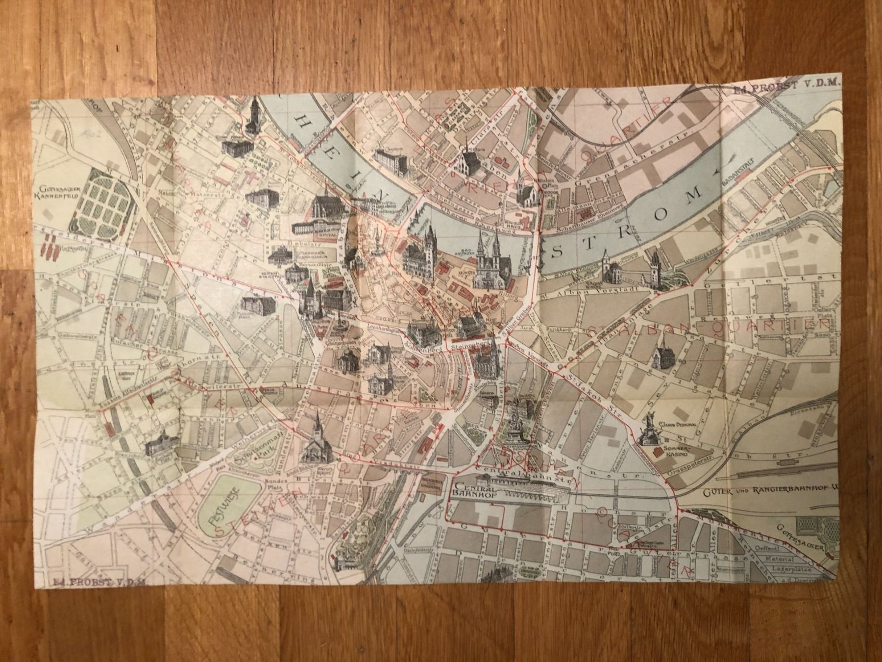Cartine & Atlanti: Stadtplan Basel (und Umgebung) 1902 – Usato da Zürich venduto da allp